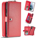 samsung Samsung S21 Plus Zipper Wallet Case Red