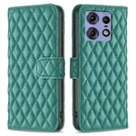 SKALO Motorola Edge 50 Pro 5G BINFEN COLOR Quiltat Plånbok - Grön Grön