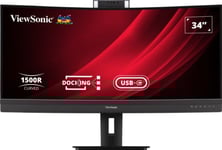 Viewsonic VG3457CV, 86,4 cm (34"), 3440 x 1440 pixlar, UltraWide Quad HD, LED, 5 ms, Svart