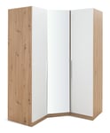 Habitat Munich Corner 3 Door Mirror Wardrobe - Oak