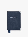 Aspinal of London Saffiano Leather Passport Cover, Navy