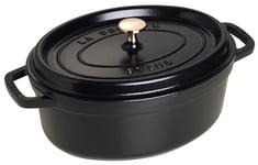 Staub Cast Iron Roaster/Cocotte, Oval 29 cm, 4.25 L, Black