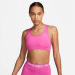 Nike Sports-bh Swoosh Non-pad - Rosa/hvit Dame Sports-BH female
