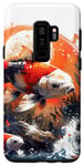 Galaxy S9+ two anime koi fish asian carp lucky goldfish sunset waves Case