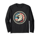 Vintage Retro American Flag | Bald Eagle | 4th of July Long Sleeve T-Shirt