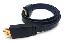 MainCore 75cm long Flat HDMI to HDMI Cable/Lead Ultra HD (4K) 3D-compatible network/Gold-Plated (Available in 0.25m, 0.75m, 1m, 1.5m, 1.8m, 2.5m, 3m, 4m, 5m, 10m) (0.75m)