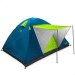 AKTIVE 52890 Tente de Camping 4 Personnes Double Toit et auvent Avant, Dimensions 240 x 210 x 130 cm, Anti-Pluie, Porte Double zippée et moustiquaire, Tente de Camping