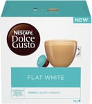 NESCAFE Dolce Gusto Flat White Coffee Pods - Total of 48 Coffee Capsules - Cream
