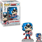 Funko Pop! Marvel: A60- Comic Captain America With Enamel Pin - Marvel Comics- Exclusivité Amazon - Figurine en Vinyle à Collectionner - Idée de Cadeau - Produits Officiels