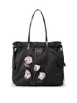 Victoria's Secret New! TEASE Gardenia Tote Bag (Black With Flowers)
