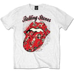 Rolling Stones The Men's Tattoo Flash T-Shirt, White, (Size: Large)