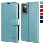 OCASE Samsung Galaxy S20 Case, Premium PU Leather S20 Phone case [TPU Inner Shell][RFID Blocking][Card Holder] Flip Wallet Cover Compatible with Samsung Galaxy S20 6.2 Inch-Mint Green