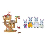 Sylvanian Families 5494 Adventure Tree House Playset, Multi Color, 320 x 215 x 430 millimeters & Cottontail Rabbit Family
