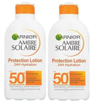 Garnier Ambre Solaire SPF 50+ (2 x 200ml) 24H Hydration Lotion, Water Resistant