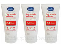 Vaseline Expert Care DRY HANDS RESCUE Hand Cream 3x 75ml  2 in 1 ANTI-BACTERIAL