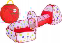 Leantoys Barn 3-I-1 Tält Igloo Tunnel Pool Bollkorg Röd