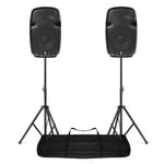 Compact Powered PA Speakers 800W 10" Woofer + Stand Kit DJ Disco|SPJ1000AD
