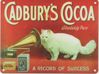 FRENCH VINTAGE METAL SIGN 20x15cm RETRO AD CADBURY'S COCOA CAT CHOCOLATE