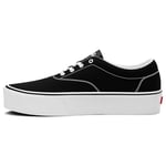 Vans Women's Doheny Platform Sneaker, Black Canvas Black White 187, 6 UK