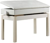 Leatherette Piano Stool Height Adjustable Seat Keyboard Bench Black (Color: White Size: Custom)-White_Double Uptodate