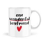 Valentines Mugs | One Wonderful Boyfriend Mug | for Him Birthday Anniversary Husband Fiance Romantic Love Couple Mug Cute | MBH1709