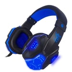 Led Gaming Headset Wired Headphones Black&blue With Box-led