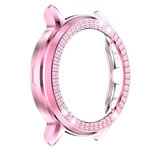 Hemobllo Smartwatch Protective Frame Cover Rhinestone Watch Case Anti Scratch Bumper Shell Compatible for Fossil Gen 5 The Carlyle HR Pink