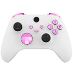 eXtremeRate Replacement Buttons for Xbox Core Wireless Controller, Chrome Pink Glossy Custom LB RB LT RT Bumpers Trigers Dpad ABXY Start Back Sync Share Keys Parts for Xbox Series X & S Controller