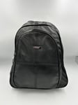 Lorenz Ladies Genuine Black Leather Backpack with Adjustable Straps Grab Handle