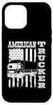 iPhone 14 Pro Max American flag with a truck american trucker Case