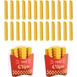 24-pack pommes frites påsklämmor - roliga matpåsklämmor med magneter