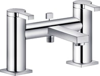 Chrome Bath Shower Mixer Tap Deck Mounted Bathtub Filler 2 lever Handles