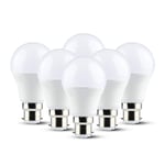 V-TAC B22 LED Bulb, Day White 4000K, 60W Equivalent, 9W 806lm, 200° Beam Angle, Pack of 6 [Energy Class A+]