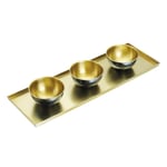 KitchenCraft Artesá Brass Serving Platter With 3 Serving Bowls