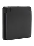 Niko-Servodan Adapter frame with hinged lid suitable for 45 x 45 mm functions in splashproof surface-mounting outlets black