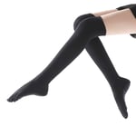 N/B FS Yoga Socks, Five-Finger Yoga Socks Female Long Tube Calf Toe Non-Slip Sports Fitness High Tube Ideal For Yoga Pilates (Color : Black)