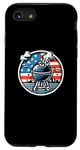 Coque pour iPhone SE (2020) / 7 / 8 Barbecue vintage patriotique avec drapeau américain