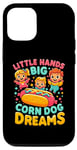 Coque pour iPhone 14 Pro Little Hands Big Corn Dog Dreams Corndog Saucisse Hot Dog