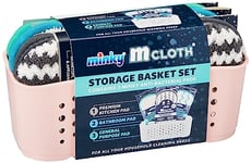 Minky Panier de rangement en tissu rose M