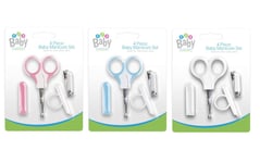 4Pc BABY MANICURE SET Nail Clippers Safety Scissors File 0+ Months GMBAB2015 UK