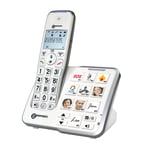 Geemarc Amplidect 295 Photo - Amplified Cordless Telephone with Answering Machine and Large Customisable Photo Memories - Low to Medium Hearing Loss - Hearing Aid Compatible - UK Version