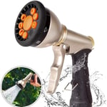 Garden Hose Spray Gun with Bigger Nozzle Area Durable Heavy Duty Metal Hand Sprayer Watering Gun in 9 ways for Car Pet Washing Watering Lawn and Garden