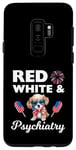 Coque pour Galaxy S9+ 4 juillet rouge blanc et psychiatrie patriotique psychiatrie