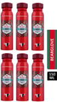 6x Old Spice Bearglove Deodorant Body Spray  150ml, 0% Aluminium Salts