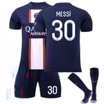 Messi Fotbollskläder för barn/vuxna Fotbollströja Träningsdräkt 26（140cm-150cm） Goodies fotboll Tröjor 24（130cm-140cm）
