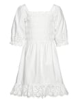 Vmcaitlyn 2/4 Smock Dress Wvn Girl Dresses & Skirts Dresses Casual Dresses Short-sleeved Casual Dresses White Vero Moda Girl