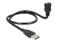 Delock ShapeCable - USB-förlängningskabel - mikro-USB typ B (hona) till USB (hane) - USB 2.0 - 50 cm - svart