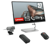 Lenovo Écran Lenovo Q27q-20 27 2K QHD IPS, 75 Hz + Concentrateur mobile 4K USB-C + Souris silencieuse Bluetooth + Webcam Full HD - Q27QFR01