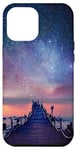 iPhone 14 Plus Clouds Sky Pink Night Water Stars Reflection Blue Starry Sky Case
