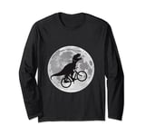 dinosaur with bike and moon on head; Designe Men's and Women Long Sleeve T-Shirt
